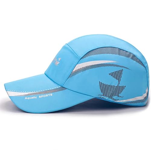 YUECIBAI para Hombres Deportes Correr Sudor Gorra De Béisbol Masculino Golf Secado Rápido Mujeres Sólido Snapback Hueso Sombrero 55-59 Cm Azul Cielo