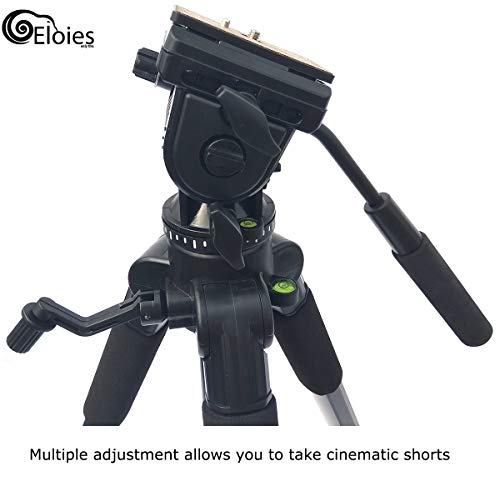 Image of Eloies Jaguar 880 Heavy Duty Professional Lightweight Photo Video Tripod for DSLR and Mobile Phones Action Cameras Max Height 6.5 Feet | Max Tube Diameter 30 mm | Free Mobile Tripod Holder