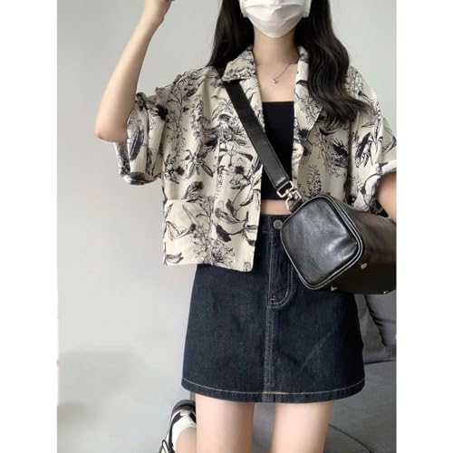 Image of Chic Korean Style Academy Style, Casual Style Cardigan, Versatile Printed Shirt, Loose top, Elegant Goddess