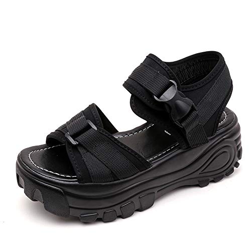 Dorical Zapatillas De Deporte De Mujer Plataforma Alta Zapatos Casuales con Cordones Tejido De Malla Colores Mezclados Damas Suela Gruesa Transpirable Chunky Sneakers Sandalias de Punta