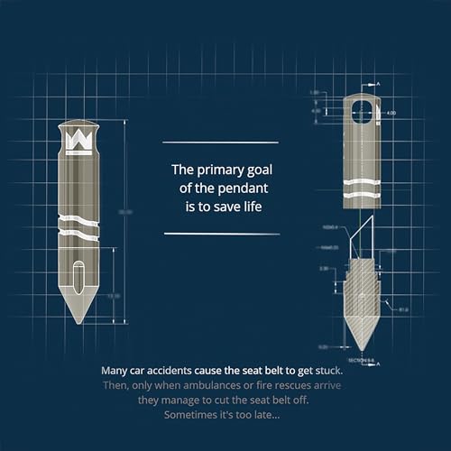 Mjolnir Ti - Pingente de titânio Loki Asgardian com lâmina de sobrevivência oculta (plasma preto), T