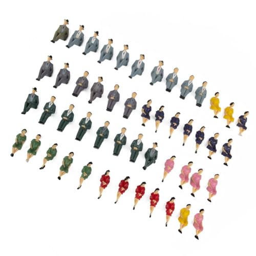 50 Figuras plásticas sentadas escala 1:32 multicolor miniatura 7