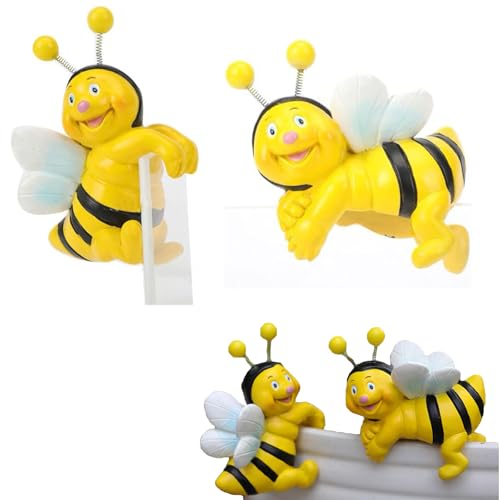 2 Stück Deko Bienen - Garten Deko Biene Figuren Frühling Gartendeko...