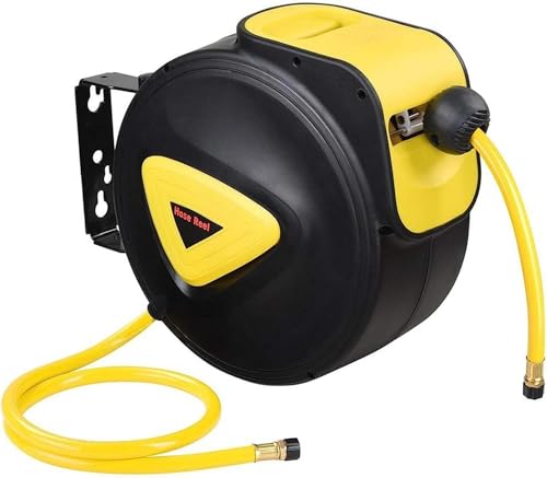 CROWNSHOP Air Hose Reel 10M Heavy Duty 3/8 Retractable Air Line