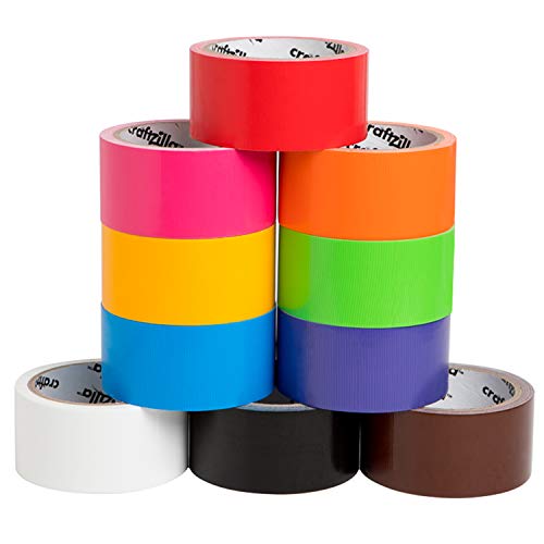 70% Off Everything Craftzilla Rainbow Colored Duct Tape Bulk — 10 Bright Duct Tape Colors — 15 Yards x 2 Inch — No Residue, Tear by Hand & Waterproof — Great for Arts & Crafts, Color-Coding, and DIY Projects