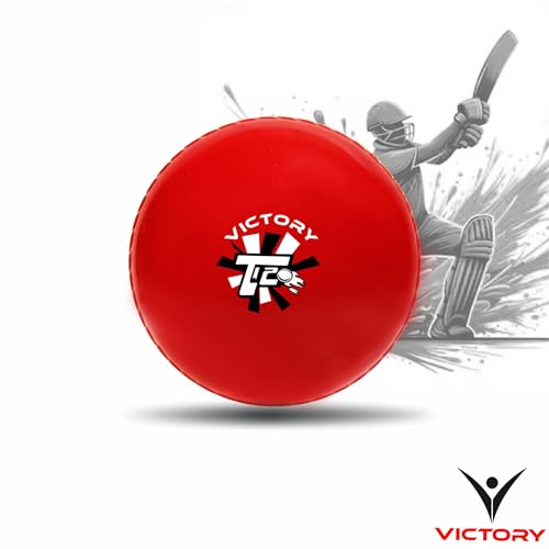Image of Victory T-20 Synthetic Cricket Ball for Tournament and Street Match - Wind Ball (Red)