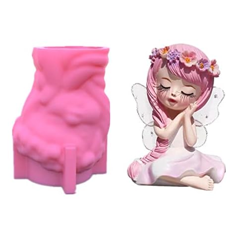 fedricosoly Wreath Girl Flowerpot Epoxy Resin Mold Candle Concrete Plaster Silicone Mould diy mold test kit for home Cover