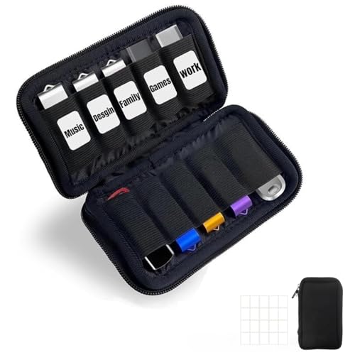 Image of Black Pen Drive Box, 10 Slots USB Flash Drive Organizer for Travel Business Commute Storage, Pen Drive Case for Tech Professionals and Students, Pendrive Pouch