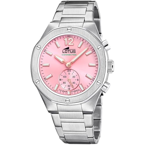 Montre hybride femme Lotus en acier 316L et verre minéral haut de gamme