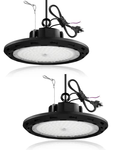2 Park High Bay Light 150W LED Shop Light 6500K Garage Light IP65 Shop Light 15000LM Commercial Light is Suitable for Workshop, Factory, Garage, Warehouse, Shop, Barn.