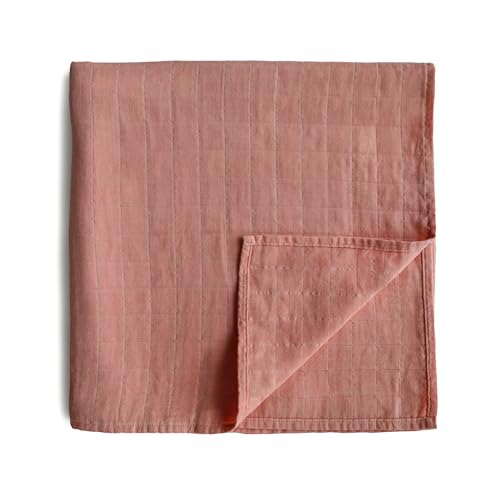 Image of mushie Muslin Baby Swaddle Blanket | 100% Organic Cotton (Cedar)