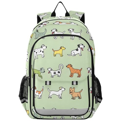 Sac à dos pour ordinateur portable enfants avec motif chien dessiné à la main mignon