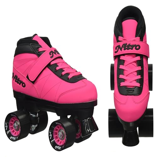 Image of Epic Skates 2016 Epic Nitro Turbo 1 Indoor /Outdoor Quad Speed Roller Skates, Pink