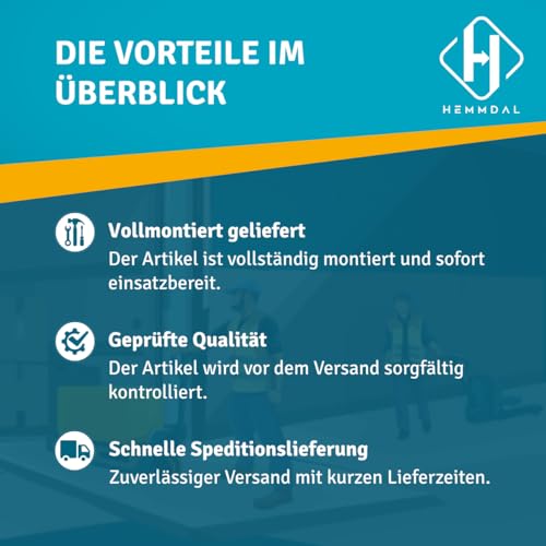 HEMMDAL Industrie-Gitterbox mit halb abklappbarer Längswand | 1.500 kg Tragkraft | HxBxT 50 x 124 x 83,5 cm | Grau | 5 x 5 cm Maschenweite | aus Stahl | niedrige Bauart | stapelbar| Gitterbehälter