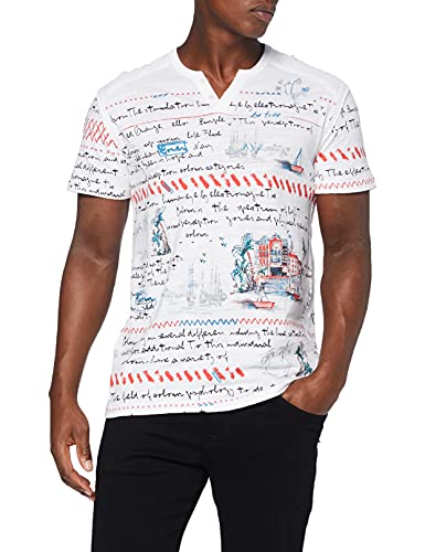 Desigual TS_Cayo T-Shirt, Bianco, S Uomo