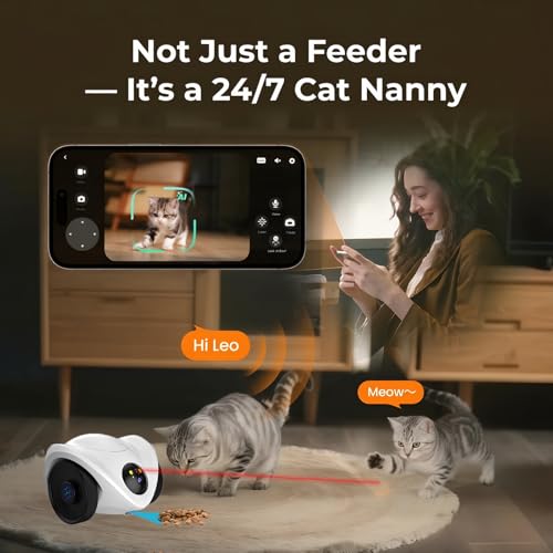 Image of Robot Pet Camera with One-Tap Treat Dispensing | Mobile 360 Monitor, 2-Way Audio, and Smart Tracking | No Monthly Fees, Dual Cameras, Long Battery Life for Pet Care