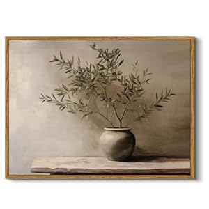 Rustic Olive Branch Still Life Framed Wall Art – 12×16