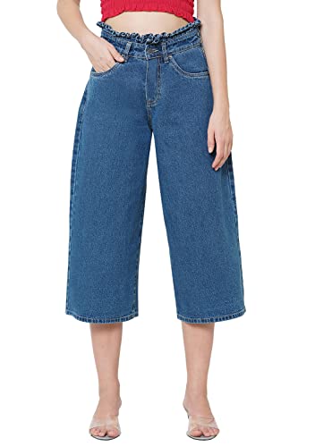 Image of AKA CHIC Women Flare Fit High Rise Cotton Non Stretchable Jeans