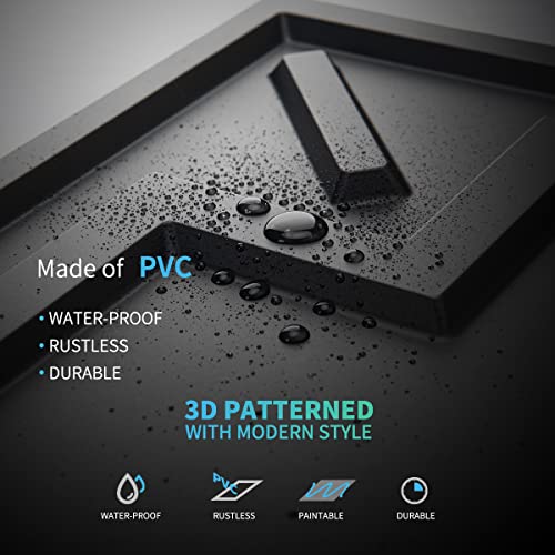 Image of Art3d Decorative Drop Ceiling Tile 2'x2', Glue-up 3D Textured Ceiling Panel, Plastic Sheet in Black(12 Pack)