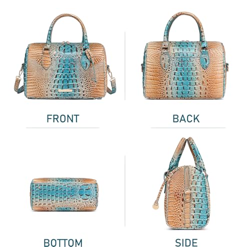 Image of Makcr Joacbv Top-Handle Crocodile Purses For Women Crossbody Leather Bags Trendy Large Capacity Tote with Shoulder Strap