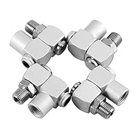 Qiterr Pneumatisches Drehgelenk 360 Universalgelenk, 4 Stück/Satz Aluminium 1/4Universalwerkzeug für Schwenkschlauchadapter 360