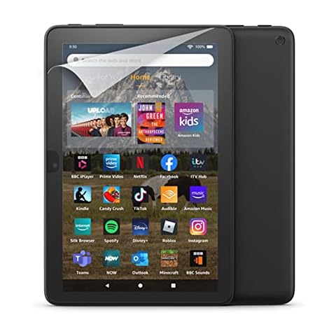 All-new NuPro transparent screen protector | 2 pack, for Fire HD 8 tablet & Fire HD 8 Plus tablet (2022 release) Cover