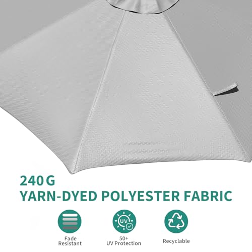 Garvee 10Ft Cantilever Patio Umbrella with 360° Rotation, Adjustable Tilt, Heavy-Duty 600D Oxford Fabric, Rust-Proof Aluminum Frame, Fits Most Stands, Without Base Weight