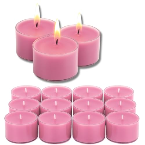 Candelo Lot de 12 bougies chauffe-plat parfumées, XXL, parfum cerise sauvage, jumbo, dans un étui en plastique, durée de combustion de 8 heures, grandes...