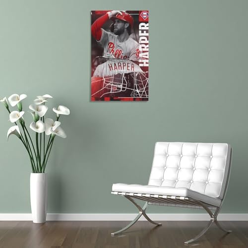 メジャーリーグベースボール（MLB）フィラデルフィア・フィリーズの選手ブライス・ハーパーのポスター 壁飾り バスルーム 寝室装飾 油彩画 ウォールアート 素晴らしいギフト16x24inch(40x60cm) [5]