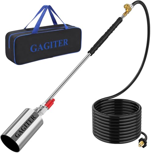 Kit de quemador de malezas de antorcha de propano, salida de antorcha de malezas de 1,200,000 BTU con manguera de 9.8 pies, antorcha de soplado para malezas, asfalto de techo, nieve helada, marca de