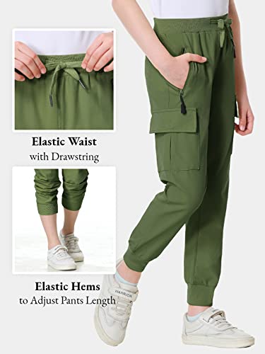 Image of EXARUS Girls Hiking Cargo Pants Joggers Teen Quick Dry Lightweight Slim Fit