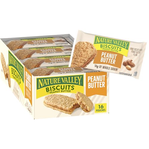 Image of Nature Valley Biscuits, Peanut Butter, 1.35 Oz, 16 Count (Pack of 6)