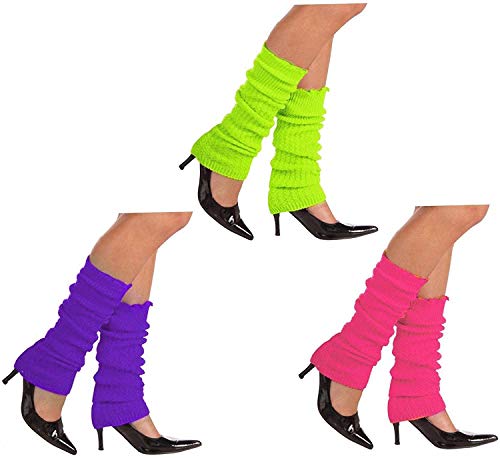 Rubies 1980's Neon Pink Leg Warmers for Adults, Women's No Size - Thumbnail 3