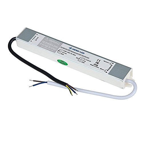 HERO-LED PS-WP12LPS30 LED Power Supply - Constant Voltage LED Transformer - Waterproof Power Supply 12V DC, 2.5A, 30W