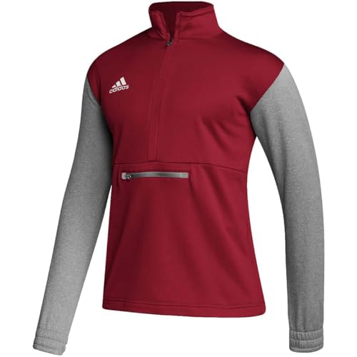 adidas Men's Team Issue 1/4 Zip Pullover 3XL Red | Gray
