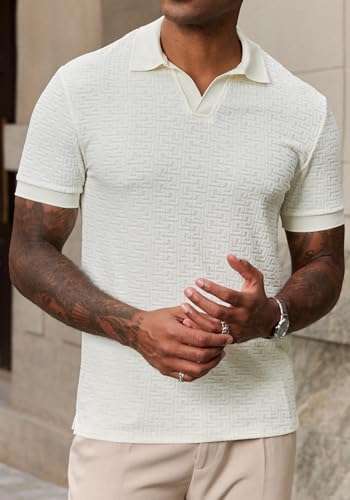 Herberton Polo de Punto para Hombre, Casual, Textura en Tela Terry, Cuello Johnny miniatura 2