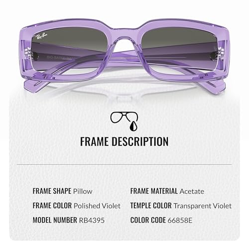 Image of Ray-Ban RB4395 KILIANE BIO-BASED Square-Round Shaped Sunglasses for Men & Women with Official RAYBAN Eyewear Kit