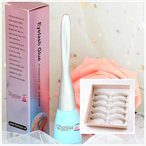 Natural Brown Eyelashes 5 eyelashes pack 5b & Strong hold adhesive