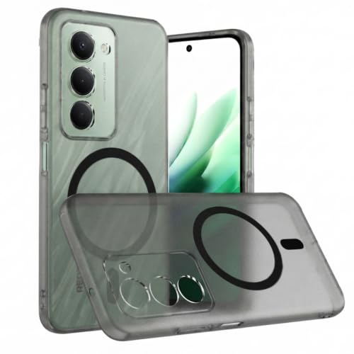 Image of DIZORO Matte Case for Redmi 15 Compatible with MagSafe, Camera Lens Full Protection, Shockproof Translucent Frosted TPU Soft Phone Cover, Anti-Fingerprint (Sky)