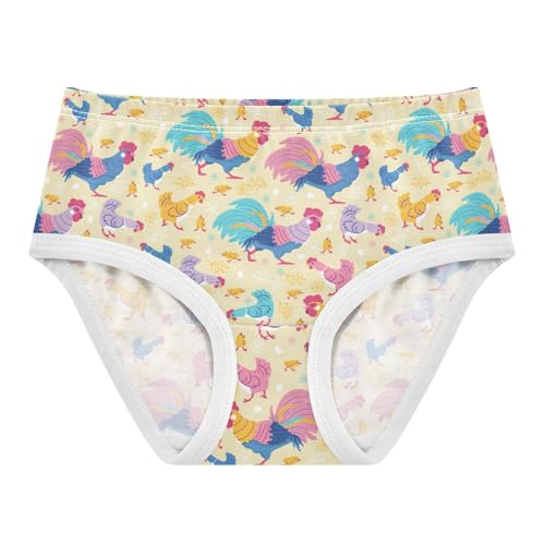 Girls Underwear Soft Cotton Colorful Fun Chickens Kids Panties in Sizes 2/3t, 4t, 5t, 6 and 8