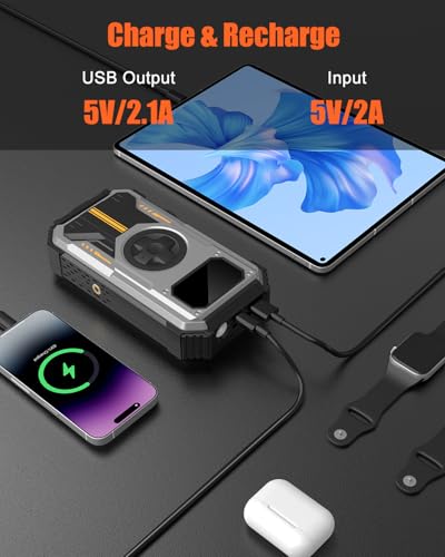 Image of Car Battery Starter with Compressor 150 PSI 6000 A Car Emergency Jump Starter (Up to 7.5 Litres of Petrol /6.0 L of Diesel Oil) 12 V 3 Modes Flashlight USB Charging Booster Portable Car Start