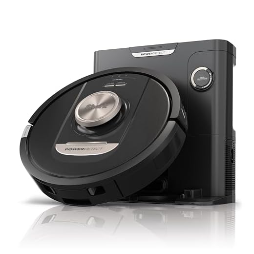 Shark PowerDetect Robot Vacuum with 60-Day Self-emptying Base - Anti-odour - For Carpets, Hard Floors and Pet Hair - 3D LiDAR Navigation - Wi-Fi / App - Odour Cartridge and 2 Brushes Incl. - Black