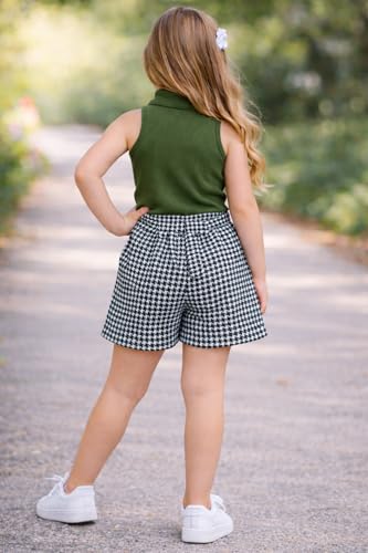 Image of Girl's Solid Cotton Blend Style Top and Shorts Set