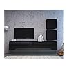 Calicosy Ensemble TV Mural avec 4 Eléments Berlin – Panneaux de Particules Mélaminés – Style Discret et Simple – Pour Salon- L140 cm x l38 cm x H40 cm