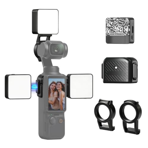 yAyusi 3Pcs Magnetic Selfie Fill Light for DJI Osmo Pocket 3/4 & Xtra Muse Accessories 500mAh Rechargeable Mini LED Fill Light with 2 Brightness & 3 Color Modes for Selfie Vlog Recording