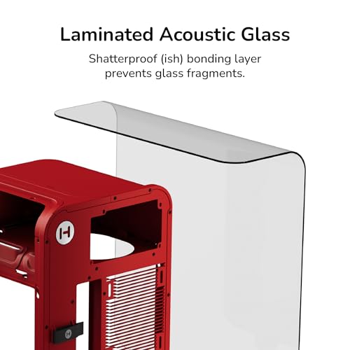 Image of Hyte X50 - Modern Performance ATX Mid-Tower Gaming PC Case - Optimized High Airflow Chassis - Micro Mesh Panel - Tempered Acoustic Glass - Wild Cherry (Red)