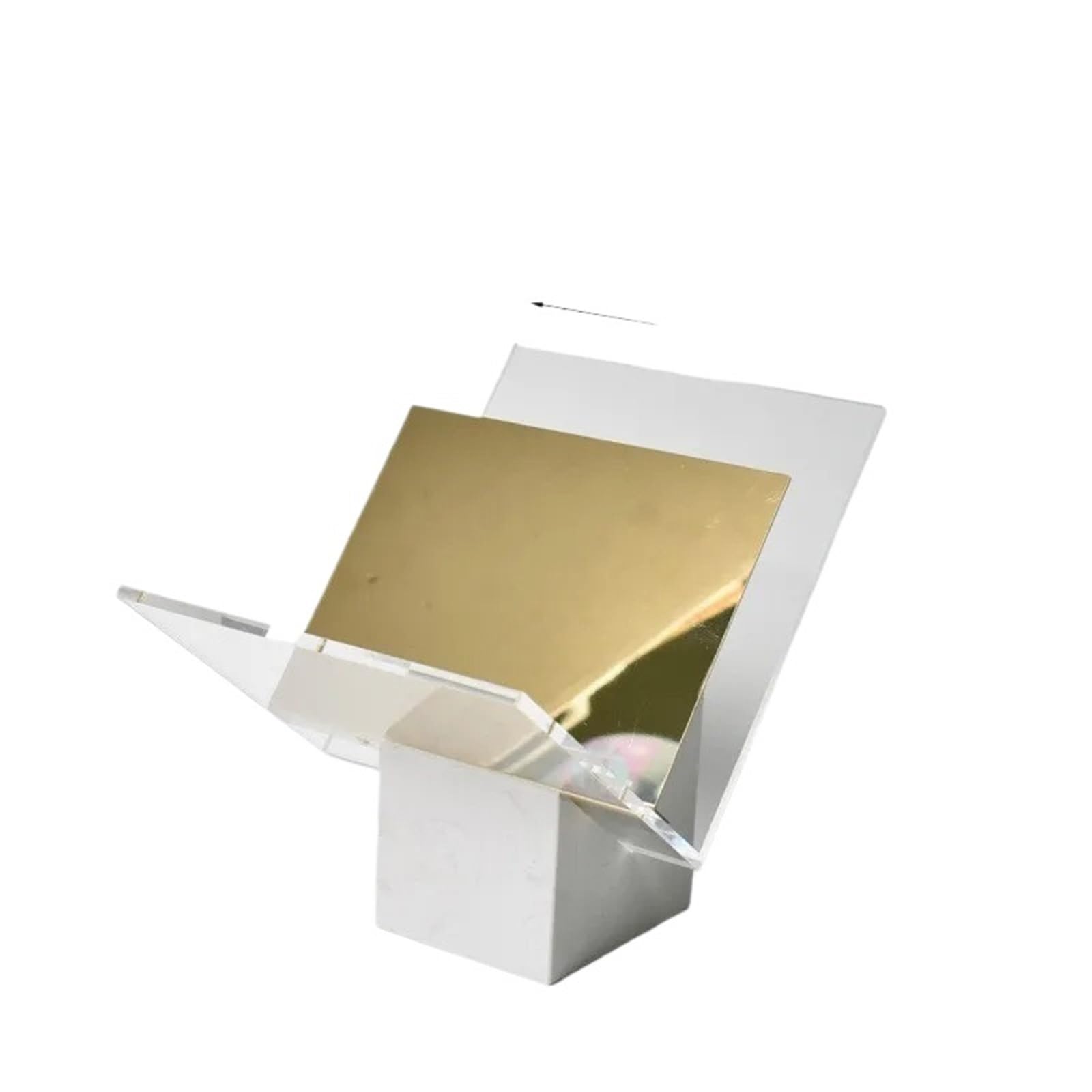 Marble Bookend Acrylic Bookcase With Marble Base, Creative Desktop Ornament, Magazine Rack Newspaper Rack
