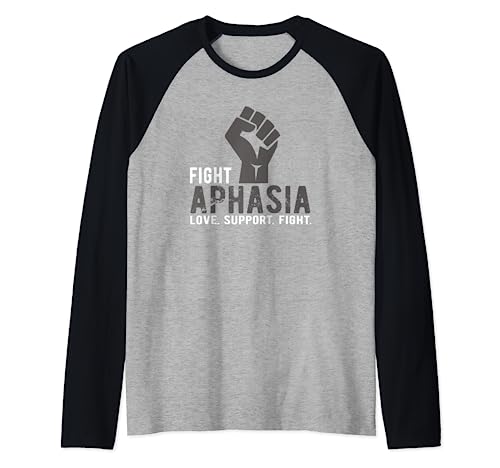 Camiseta de concienciación sobre afasia para mujeres y hombres Camiseta Manga Raglan