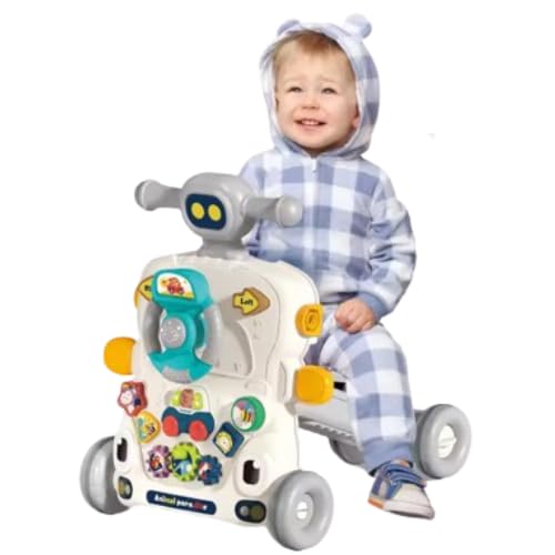 STOFFIER GARTEN 5 in 1 Baby Push Walker for Baby Boy, Musical Activity Center Learning to Walk, Sit to Stand, Early Learning Push Toys for Infant 6-24 Months, Walking Toys Gift for Toddler Boys
