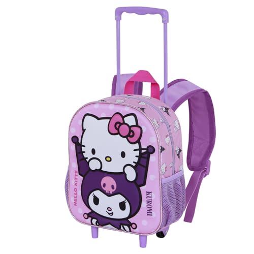 Karactermania Sanrio Hello Kitty Playful-Mochila 3D con Ruedas Pequeña, Rosa, 26 x 34 cm, Capacidad 7 L
